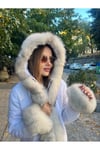 Kürklü Beyaz Şişme Mont
