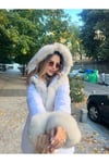 Kürklü Beyaz Şişme Mont