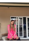 Pembe Payetli Blazer Ceket Ve Strablez Elbise