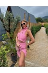 Pembe Tüvit Etek Bluz Takım