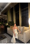 piliseli saten korse ve pantolon takım