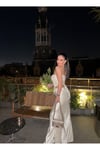piliseli saten korse ve pantolon takım