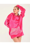 Saten Pullu Pembe Sweat