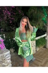 Saten Taşlı Gömlek Sort Büstiyer Takım