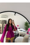 Taş Güpürlü Bağlamalı Elbise