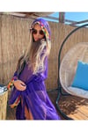 Uzun Mor Kapşonlu Pareo