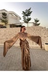 uzun saten abaya elbise