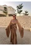 uzun saten abaya elbise