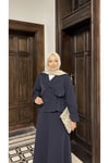 Beli Büzgülü Ceket ve Etek Takım