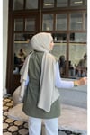 Cepli Bağlamalı ve Fermuarlı Tesettür Yelek - Haki