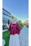 Etek Üstü Gömlek - Bordo