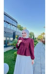 Etek Üstü Gömlek - Bordo
