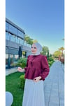 Etek Üstü Gömlek - Bordo