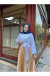 Etek Üstü Yan Bağlamlı Gömlek - Beyaz