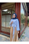 Etek Üstü Yan Bağlamlı Gömlek - Beyaz