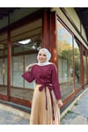 Etek Üstü Yan Bağlamlı Gömlek -bordo