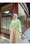 Etek Üstü Yan Bağlamlı Gömlek - Çağla Yeşil