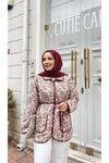 Etnik Desen Bağlamalı Tesettür Ceket