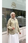 Etnik Desen Etek Üstü Ceket