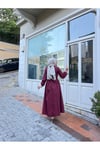 Gömlek Yakalı Tesettür Elbise-bordo