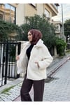 İç Astarlı Fermuarlı Peluş Mont