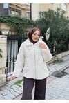 İç Astarlı Fermuarlı Peluş Mont