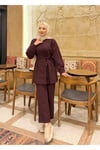İliza Model Yan Bağlamalı Pantolonlu Takım