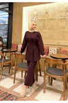 İliza Model Yan Bağlamalı Pantolonlu Takım