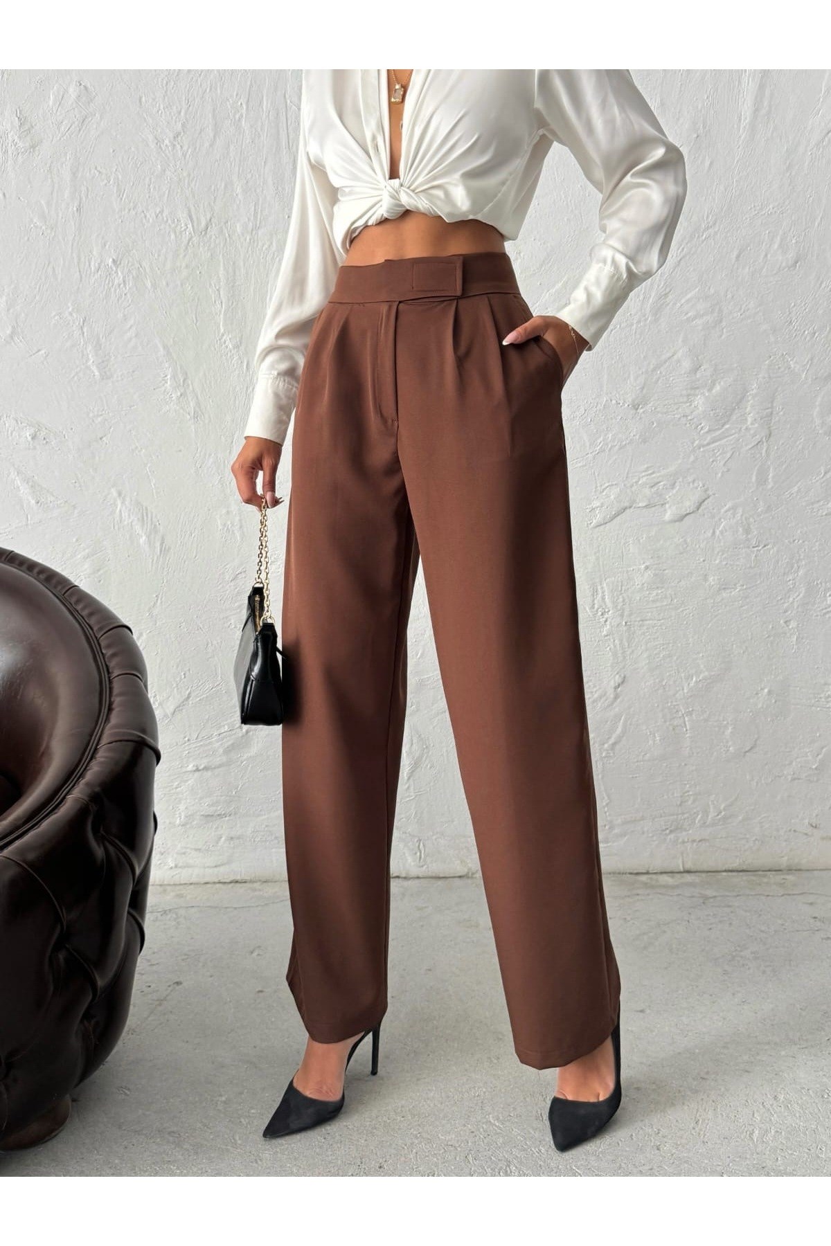 Kadın Palazzo Pantalon Duble Krep