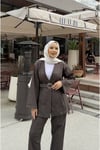 Kemer Detaylı Kot Tesettür Takım