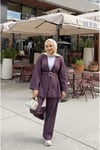 Kemer Detaylı Kot Tesettür Takım