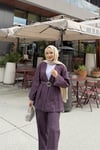 Kemer Detaylı Kot Tesettür Takım