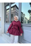 Kuşaklı Uzun Tesettür Gömlek