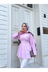 Kuşaklı Uzun Tesettür Gömlek