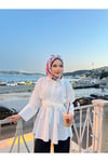 Kuşaklı Uzun Tesettür Gömlek