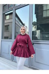 Kuşaklı Uzun Tesettür Gömlek