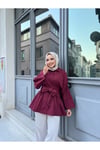 Kuşaklı Uzun Tesettür Gömlek