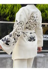 Nakışlı Pullu Triko Kimono Takım
