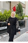 Nakışlı Pullu Triko Kimono Takım