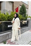 Nakışlı Pullu Triko Kimono Takım