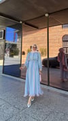 Nelia Düğme Detaylı Balon Kol Tesettür Elbise
