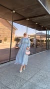 Nelia Düğme Detaylı Balon Kol Tesettür Elbise