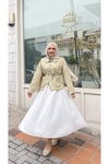 Scuba Kumaş Beli Lastikli Kloş Etek