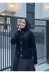 Yumuşak Dokulu Gümüş Düğme Detaylı Hırka
