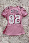 Cowboy No 82 Witten Y2K Kısa Kollu Pembe Forma Tshirt