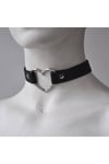 Kadın Kalp Detay Deri Choker Tasma Kolye
