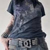 Purple Rose Gothic Cyber Grunge T-shirt
