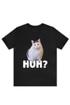 Siyah ''HUH?'' Cats Unisex T-Shirt