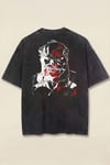 Siyah Yıkamalı Invincible Omni-Man Unisex Kısa Kollu Sırt Baskı T-Shirt