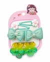  Mint Fiyonk ve Çiçek Detaylı Çocuk Saç Tokası – 6'lı Set